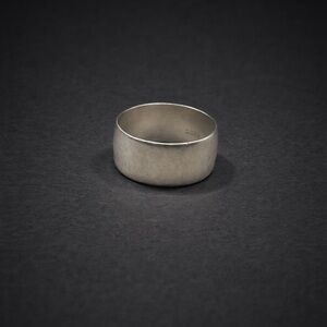 925 Sterling Silver Wide Band Ring - Classic Plain Band Ring Size 8